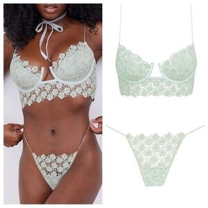 New Set For Love & Lemons Twinkle Rose Bustier & Matching Panty 31129